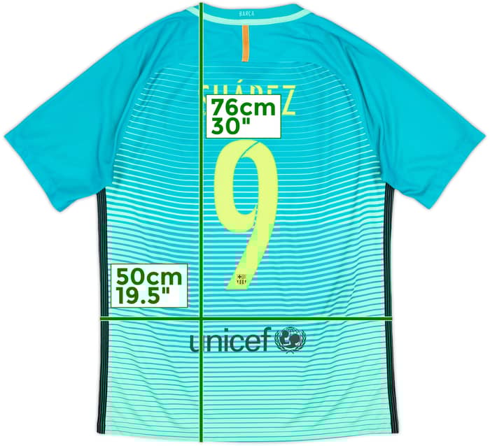 2016-17 Barcelona Third Shirt Suarez #9 - 7/10 - (M)