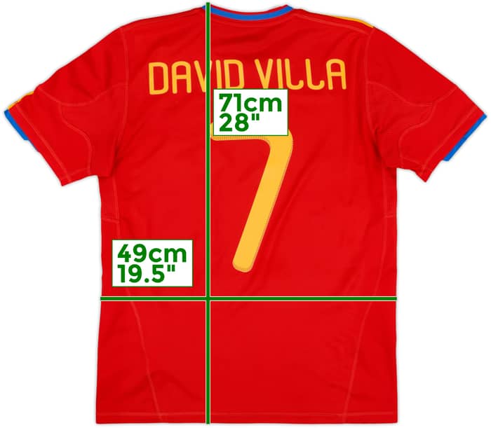 2009-10 Spain Home Shirt David Villa #7 - 9/10 - (XL.Boys)