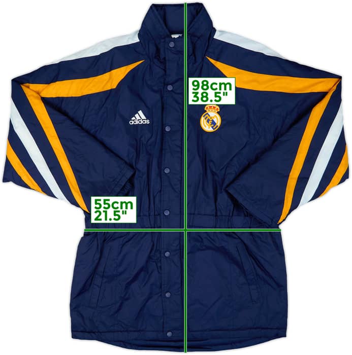 1998-99 Real Madrid adidas Padded Bench Coat - 7/10 - (M/L)