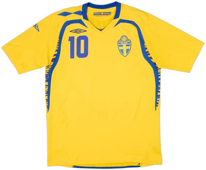 2008-09 Sweden Home Shirt Ibrahimovic #10 - 9/10 - (M)