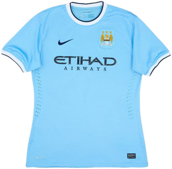 2013-14 Manchester City Authentic Home Shirt Kun Aguero #16 - 8/10 - (XL)