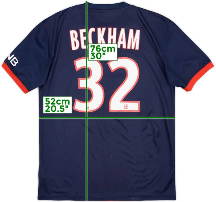 2013-14 Paris Saint-Germain Home Shirt Beckham #32 - 6/10 - (M)