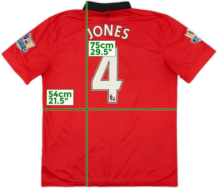 2013-14 Manchester United Home Shirt Jones #4 - 6/10 - (L)