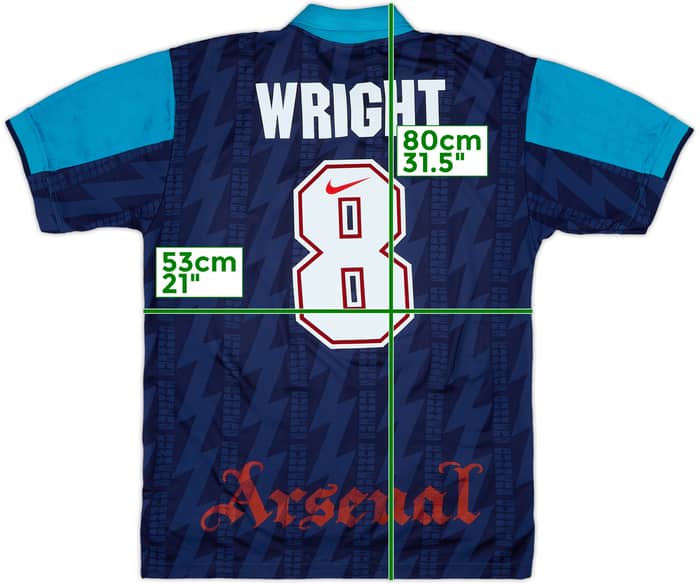 1994-95 Arsenal Away Shirt Wright #8 - 9/10 - (M)