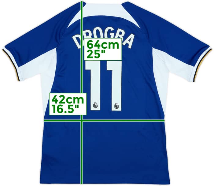 2023-24 Chelsea Home Shirt Drogba #11 - 8/10 - (L.Boys)