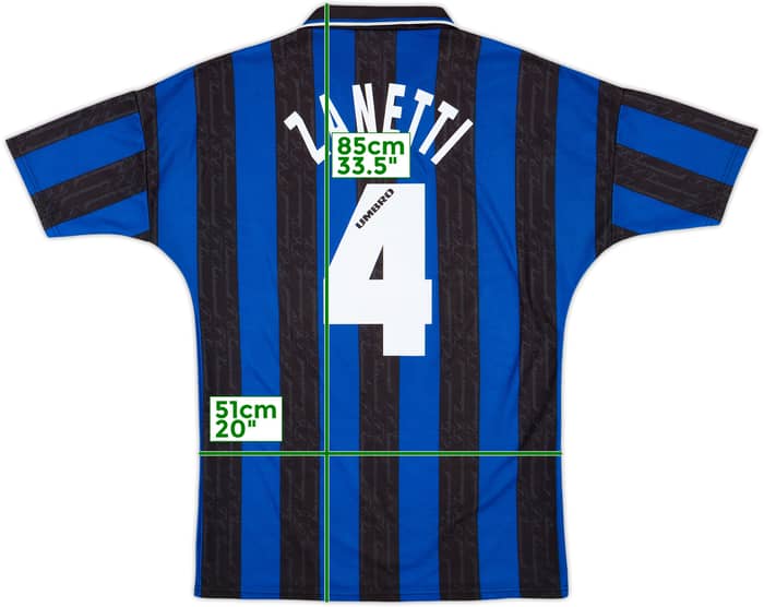 1996-97 Inter Milan Home Shirt Zanetti #4 - 8/10 - (XL)