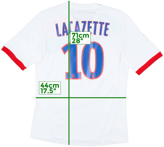 2012-13 Lyon Home Player Issue Shirt Lacazette #10 - 7/10 - (L)