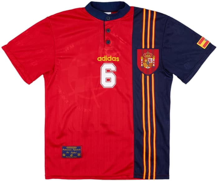 1996-98 Spain Home Shirt R.Hierro #6 - 9/10 - (S)