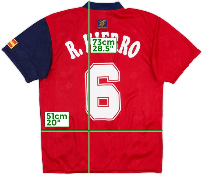 1996-98 Spain Home Shirt R.Hierro #6 - 9/10 - (S)