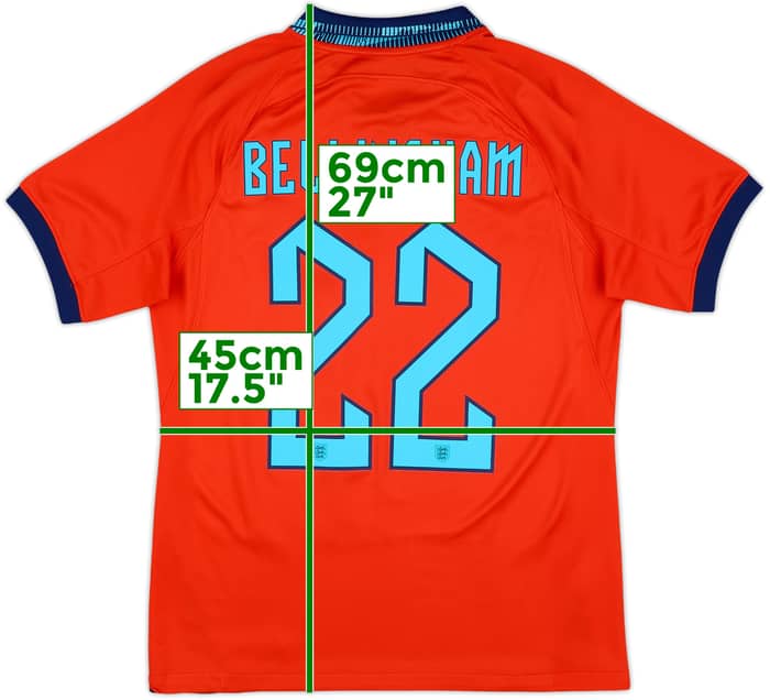 2022-23 England Away Shirt Bellingham #22 - 8/10 - (S)