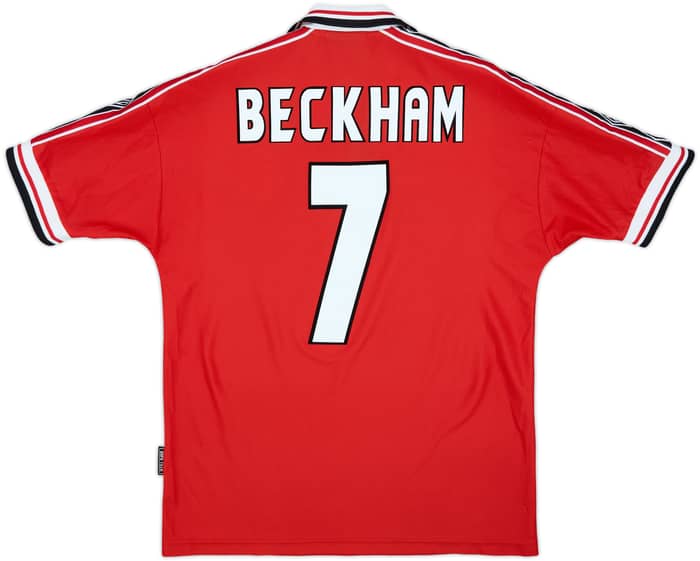 1998-00 Manchester United Home Shirt Beckham #7 - 8/10 - (M)
