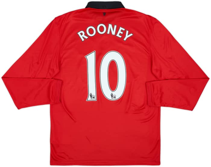2013-14 Manchester United Home L/S Shirt Rooney #10 - 8/10 - (M)