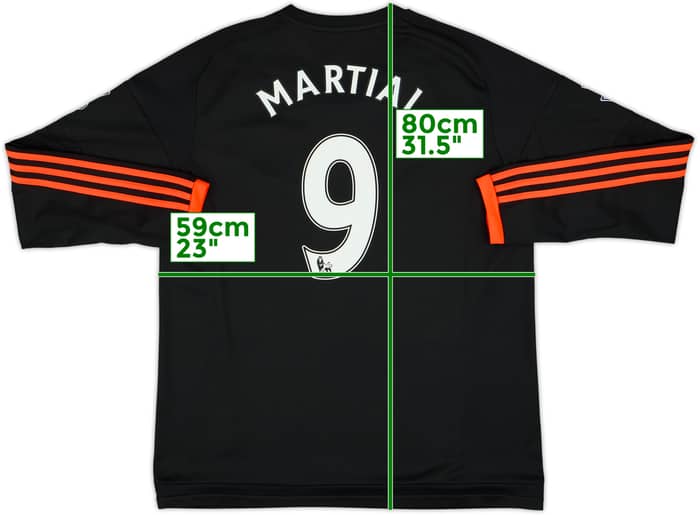 2015-16 Manchester United Third L/S Shirt Martial #9 - 8/10 - (XL)