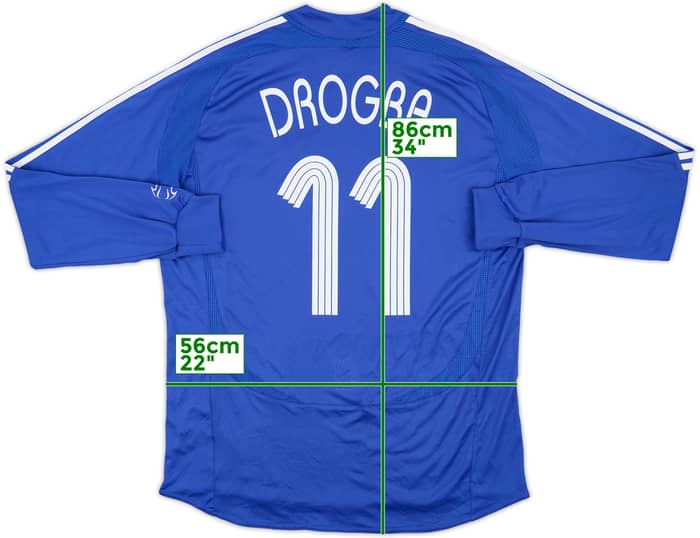 2006-08 Chelsea Home L/S Shirt Drogba #11 - 6/10 - (XL)