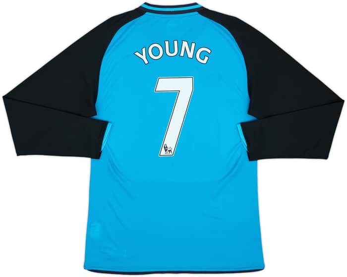 2008-09 Aston Villa Player Issue Away L/S Shirt Young #7 - 8/10 - (L)