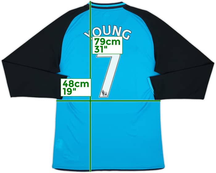 2008-09 Aston Villa Player Issue Away L/S Shirt Young #7 - 8/10 - (L)
