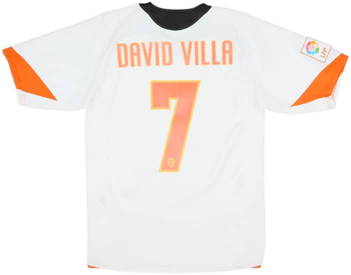 2005-06 Valencia Home Shirt David Villa #7 - 6/10 - (S)
