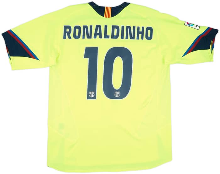 2005-06 Barcelona Away Shirt Ronaldinho #10 - 8/10 - (L)