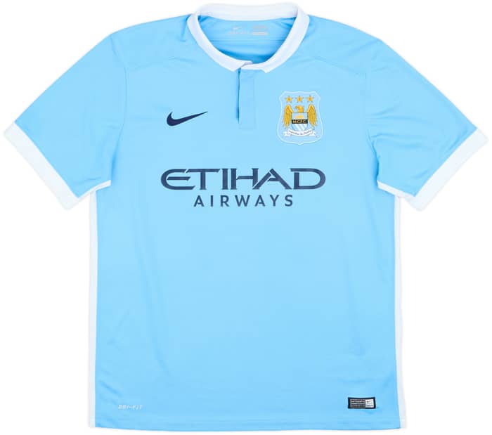 2015-16 Manchester City Home Shirt Kun Aguero #10 - 8/10 - (L)