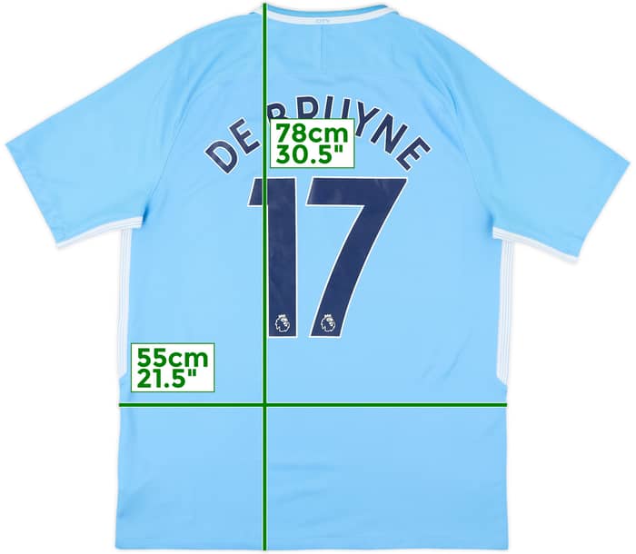 2017-18 Manchester City Home Shirt De Bruyne #17 - 8/10 - (L)