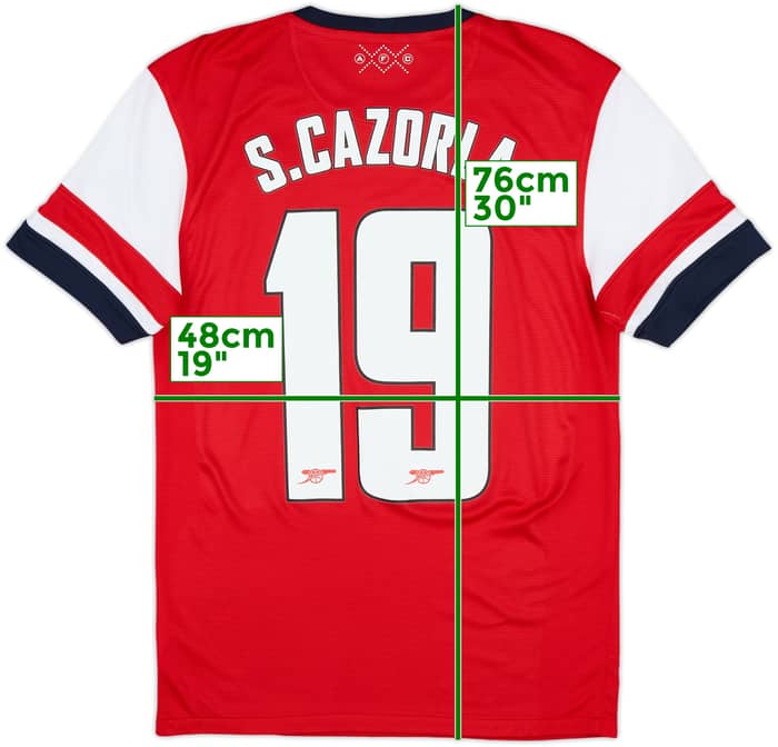 2012-14 Arsenal Home Shirt S.Cazorla #19 - 8/10 - (S)