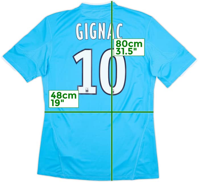 2010-11 Olympique Marseille Away Shirt Gignac #10 - 9/10 - (M)