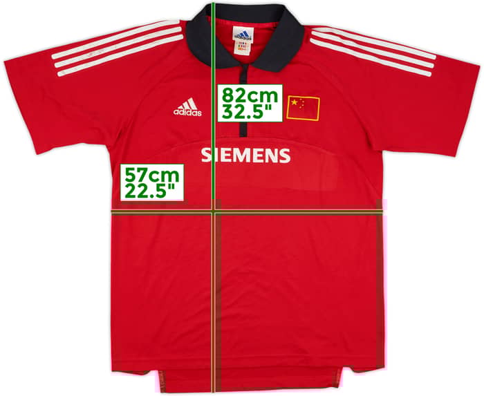 2002-03 China adidas 1/4 Zip Polo Shirt - 5/10 - (M/L)