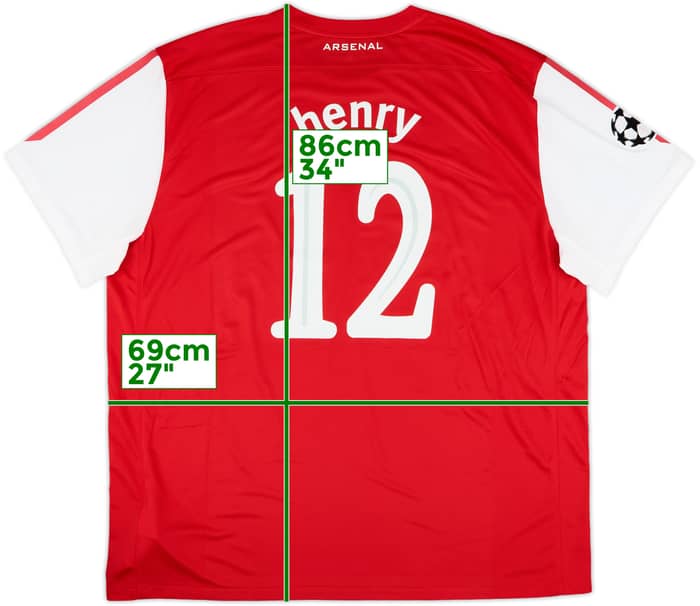 2011-12 Arsenal Home Shirt Henry #12 - 6/10 - (3XL)