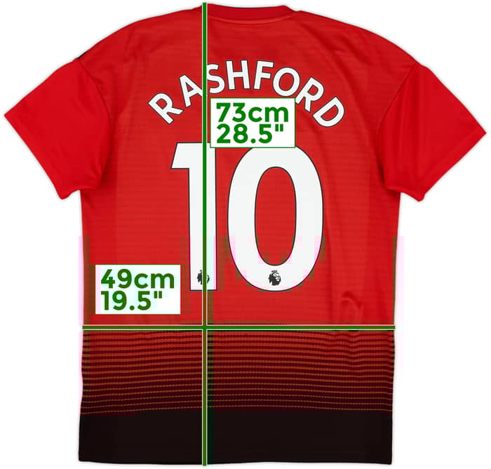 2018-19 Manchester United Home Shirt Rashford #10 - 8/10 - (S)