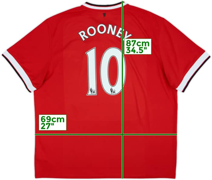 2014-15 Manchester United Home Shirt Rooney #10 - 7/10 - (3XL)
