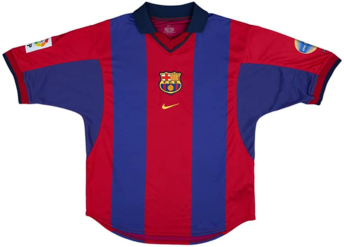 2000-01 Barcelona Home Shirt Rivaldo #10 - 8/10 - (M)