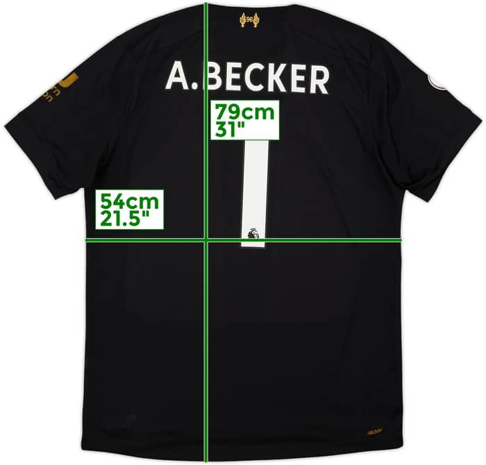 2019-20 Liverpool GK S/S Shirt A.Becker #1 - 6/10 - (L)
