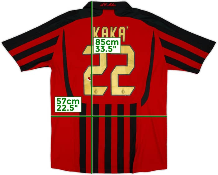 Camiseta de local del AC Milan 2007-08 Kaka #22 - 4/10 - (L)