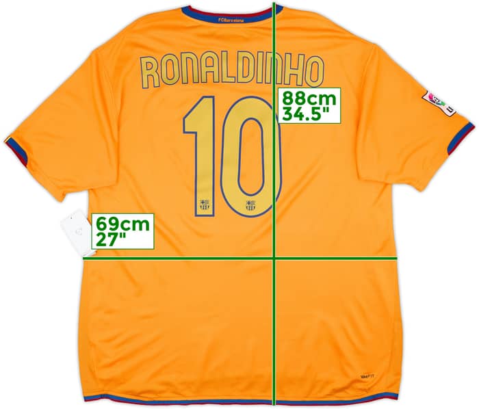 2006-08 Barcelona Away Shirt Ronaldinho #10 (XXL)