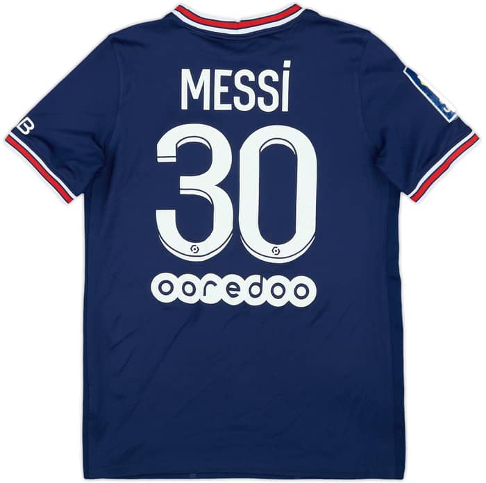 2021-22 Paris Saint-Germain Home Shirt Messi #30 - 8/10 - (XL.Boys)