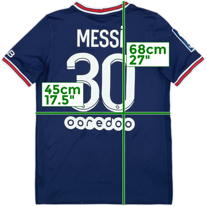 2021-22 Paris Saint-Germain Home Shirt Messi #30 - 8/10 - (XL.Boys)