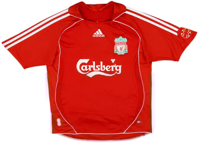 2006-08 Liverpool Home Shirt Gerrard #8 - 8/10 - (L.Boys)