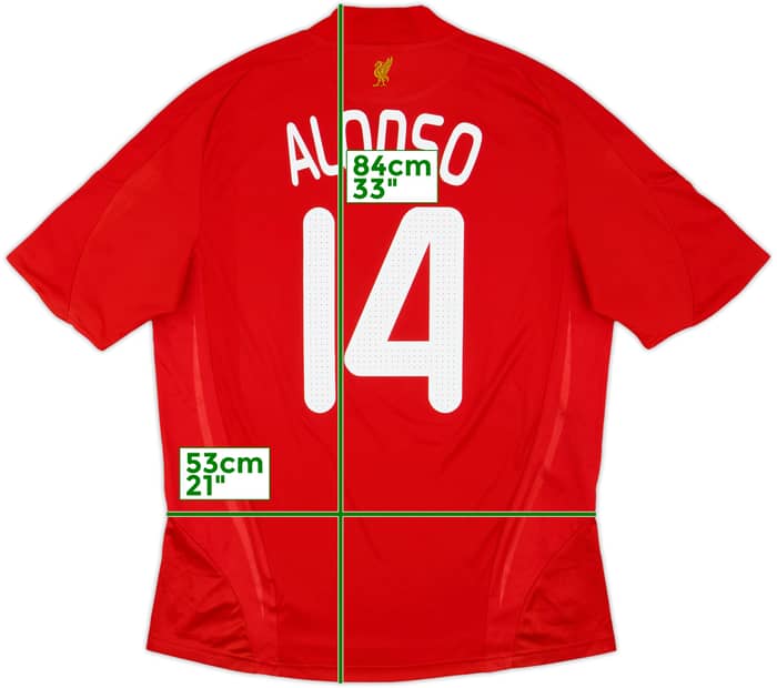 2008-10 Liverpool Home Shirt Alonso #14 - 6/10 - (L)
