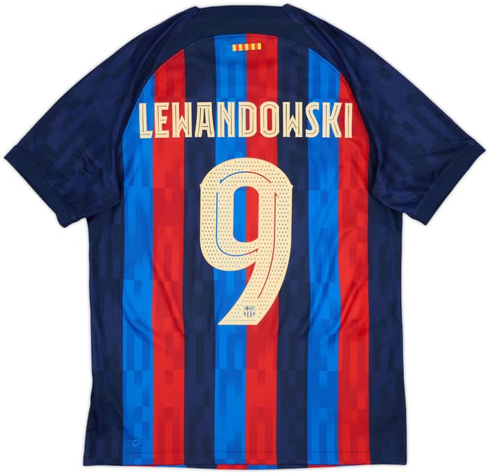 2022-23 Barcelona Home Shirt Lewandowski #9 - 9/10 - (M)