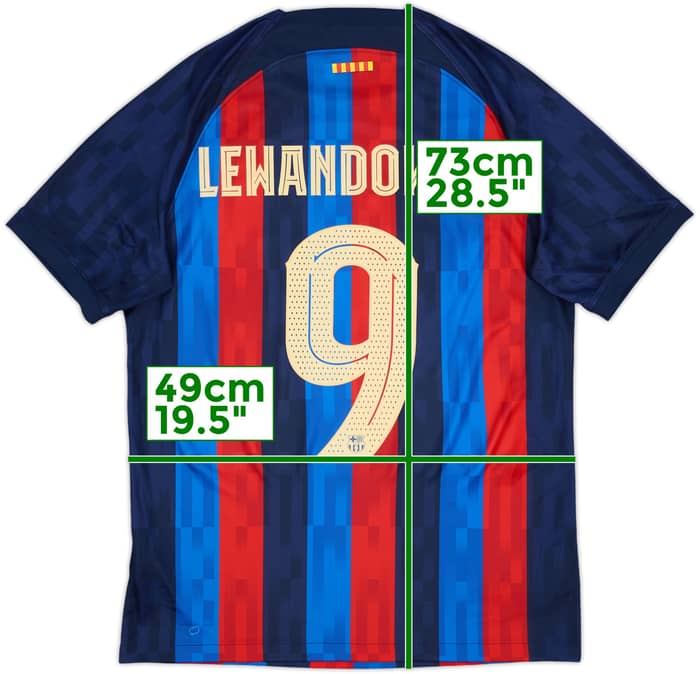 2022-23 Barcelona Home Shirt Lewandowski #9 - 9/10 - (M)