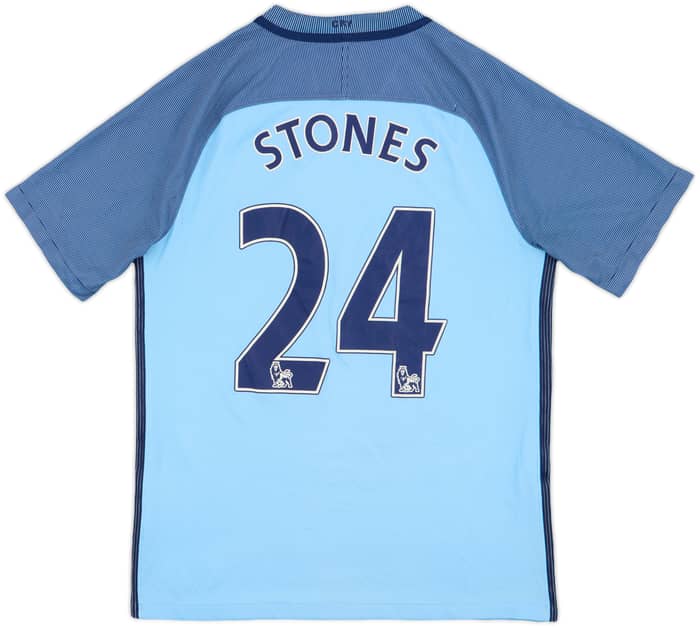 2016-17 Manchester City Home Shirt Stones #24 - 5/10 - (S)