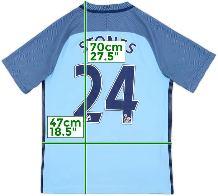 2016-17 Manchester City Home Shirt Stones #24 - 5/10 - (S)