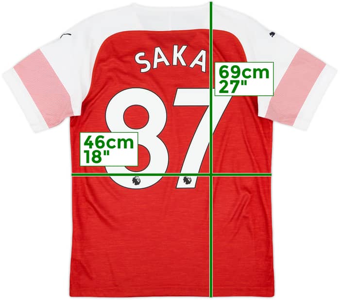 2018-19 Arsenal Home Shirt Saka #87 - 7/10 - (S)