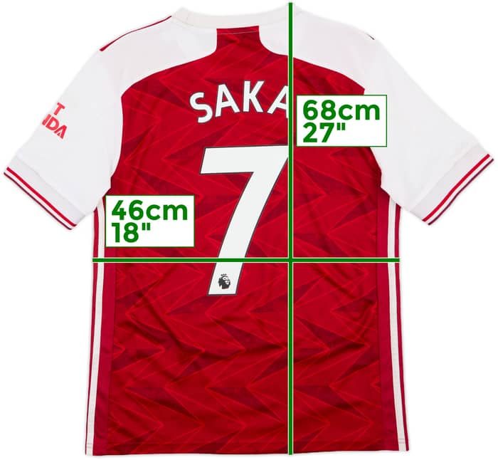 2020-21 Arsenal Home Shirt Saka #7 - 7/10 - (XL.Boys)