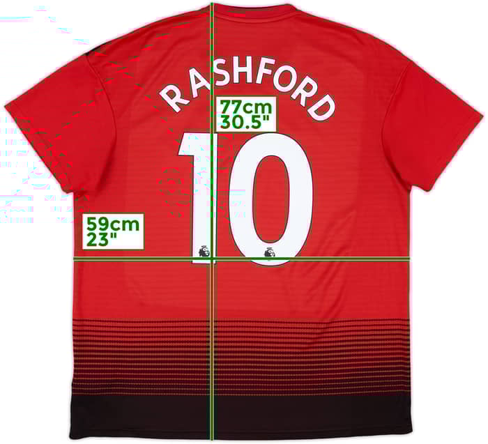 2018-19 Manchester United Home Shirt Rashford #10 - 7/10 - (XL)