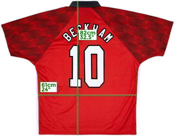 1996-98 Manchester United Home Shirt Beckham #10 (XL)