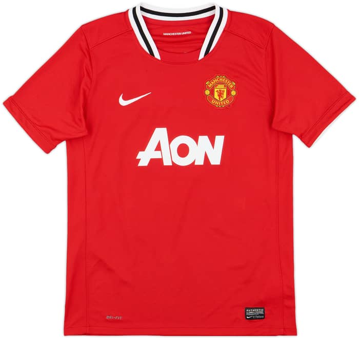 2011-12 Manchester United Home Shirt J.S.Park #13 - 10/10 - (L.Boys)