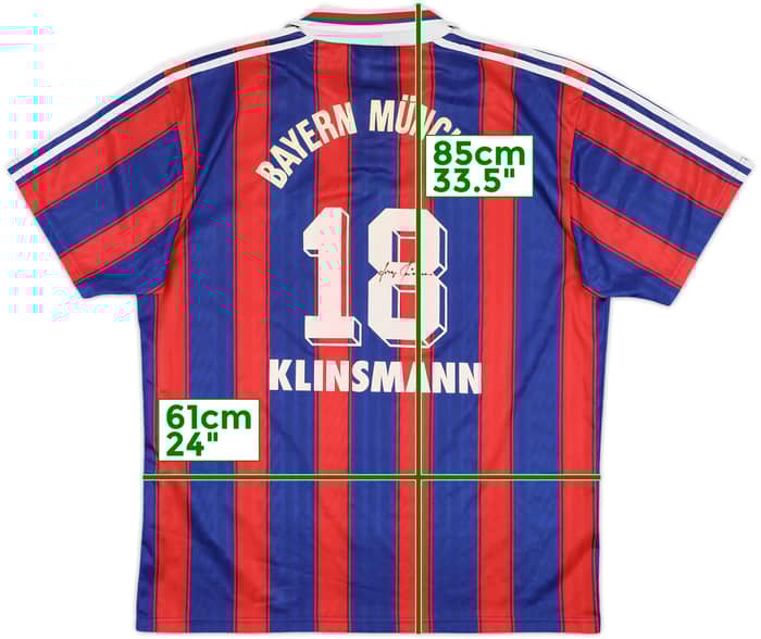 1995-97 Bayern Munich Signed Home Shirt Klinsmann #18 - 7/10 - (XL)