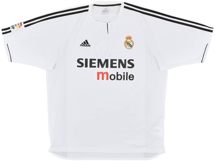 2003-04 Real Madrid Signed Home Shirt #9 - 6/10 - (XL)