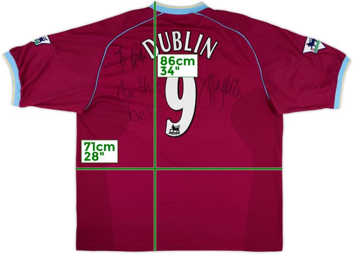 2001-02 Aston Villa Signed Home Shirt Dublin #9 - 9/10 - (5XL)